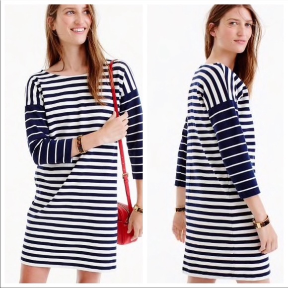 J. Crew striped ponte knit dress - Picture 1 of 7